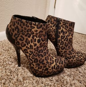 Leopard print booties